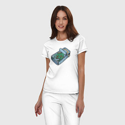 Пижама хлопковая женская Консерва из удильщика, цвет: белый — фото 2