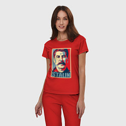 Пижама хлопковая женская Face Stalin, цвет: красный — фото 2
