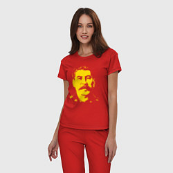 Пижама хлопковая женская Yellow Stalin, цвет: красный — фото 2