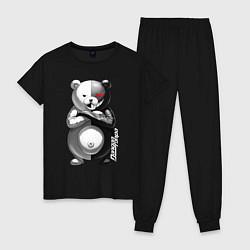 Пижама хлопковая женская Монокума - Danganronpa, цвет: черный