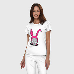 Пижама хлопковая женская Pink Donnie Darko, цвет: белый — фото 2