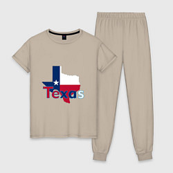 Пижама хлопковая женская Texas, цвет: миндальный