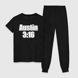 Пижама хлопковая женская Стив Остин Austin 3:16, цвет: черный