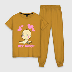 Пижама хлопковая женская My baby, цвет: горчичный