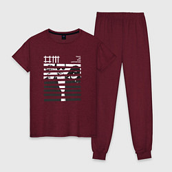 Пижама хлопковая женская Depeche Mode - SOTU merch, цвет: меланж-бордовый