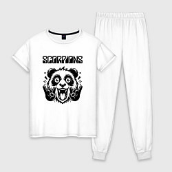 Пижама хлопковая женская Scorpions - rock panda, цвет: белый