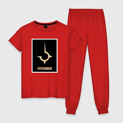 Пижама хлопковая женская Дом Харконненов из Дюна, цвет: красный