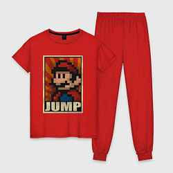 Пижама хлопковая женская Jump Mario, цвет: красный
