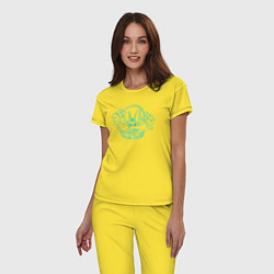 Пижама хлопковая женская Пасхальный кролик - принцесса, цвет: желтый — фото 2