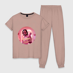 Пижама хлопковая женская Джон Уик в гламурный убийца, цвет: пыльно-розовый