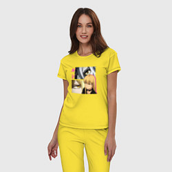 Пижама хлопковая женская Девушка Гидо - Ведьма и чудовище, цвет: желтый — фото 2