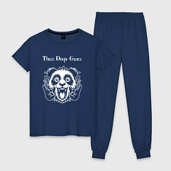 Пижама хлопковая женская Three Days Grace rock panda, цвет: тёмно-синий