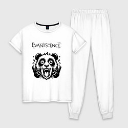 Пижама хлопковая женская Evanescence - rock panda, цвет: белый