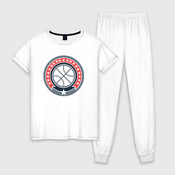 Пижама хлопковая женская Stars basketball, цвет: белый