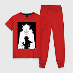 Пижама хлопковая женская Гуррен-Лаганн пронзающий небеса Симон, цвет: красный