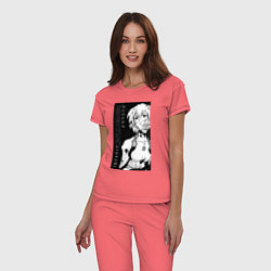 Пижама хлопковая женская Евангелион Рей Аянами пилот, цвет: коралловый — фото 2
