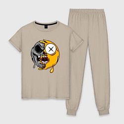 Пижама хлопковая женская Smile funny, цвет: миндальный