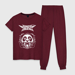 Пижама хлопковая женская Babymetal rock panda, цвет: меланж-бордовый