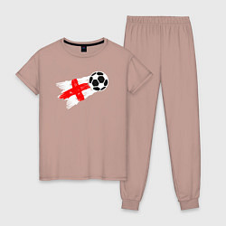 Пижама хлопковая женская Футбол Англии, цвет: пыльно-розовый