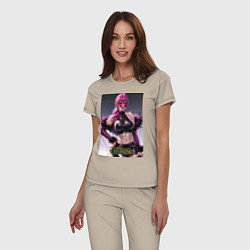 Пижама хлопковая женская Akali Kda League Of Legends, цвет: миндальный — фото 2