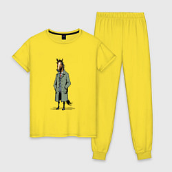 Женская пижама Конь в зеленом пальто