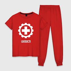 Пижама хлопковая женская Laibach - Cross, цвет: красный