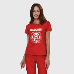 Пижама хлопковая женская Ramones rock panda, цвет: красный — фото 2