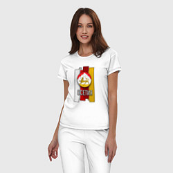 Пижама хлопковая женская Осетия герб, цвет: белый — фото 2