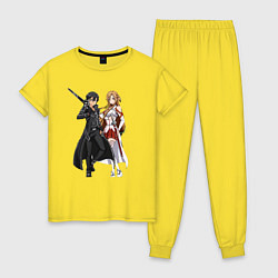 Пижама хлопковая женская Мечники Кадзуто Киригая, цвет: желтый