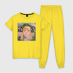 Пижама хлопковая женская Эйкити Онидзука преподаватель, цвет: желтый