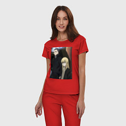 Пижама хлопковая женская Гидо Ашаф, цвет: красный — фото 2