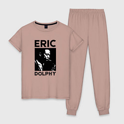 Пижама хлопковая женская Eric Dolphy jazz legend, цвет: пыльно-розовый