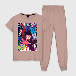 Пижама хлопковая женская Моб Психо 100 Экубо, цвет: пыльно-розовый