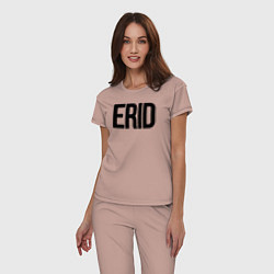 Пижама хлопковая женская Токен для рекламы - ERID, цвет: пыльно-розовый — фото 2