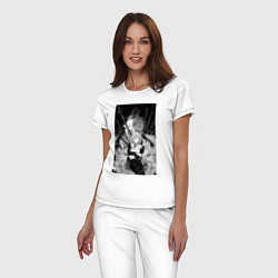 Пижама хлопковая женская Человек-бензопила Пауэр Охотница на демонов, цвет: белый — фото 2