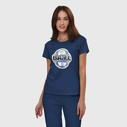 Пижама хлопковая женская My Israel, цвет: тёмно-синий — фото 2