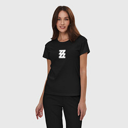 Пижама хлопковая женская Zenless Zone Zero logotype, цвет: черный — фото 2