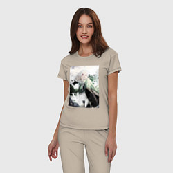 Пижама хлопковая женская Реинкарнация безработного Сильфиетта арт, цвет: миндальный — фото 2