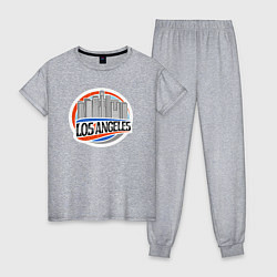 Пижама хлопковая женская City Los Angeles, цвет: меланж