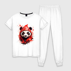 Женская пижама Модная панда в красном капюшоне