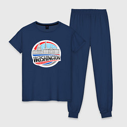 Пижама хлопковая женская USA Washington, цвет: тёмно-синий