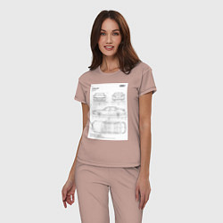 Пижама хлопковая женская Audi A8, цвет: пыльно-розовый — фото 2