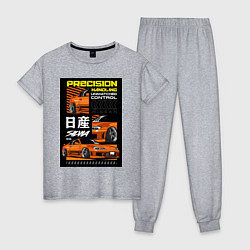 Пижама хлопковая женская Nissan Silvia авто, цвет: меланж