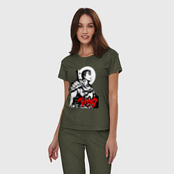 Пижама хлопковая женская Berserker - Gats, цвет: меланж-хаки — фото 2