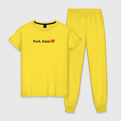 Пижама хлопковая женская BTS Park Jimin, цвет: желтый