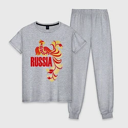 Пижама хлопковая женская Russia, цвет: меланж