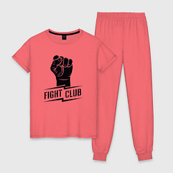 Пижама хлопковая женская Fight club warrior, цвет: коралловый