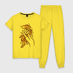 Пижама хлопковая женская Золотая рыбка, цвет: желтый