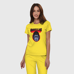 Пижама хлопковая женская Gorillas MMA, цвет: желтый — фото 2