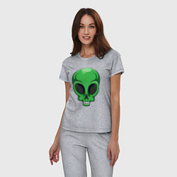 Пижама хлопковая женская Green skeletor, цвет: меланж — фото 2